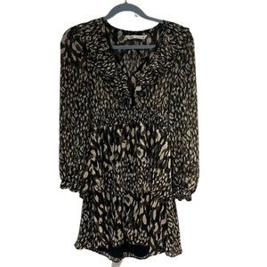 Safari Chic Zara dress xs Brown, Cream, and Black Palette